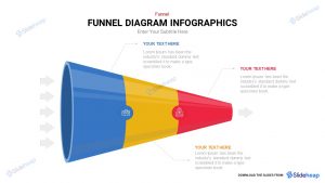 Horizontal 3 Stages Funnel Diagram